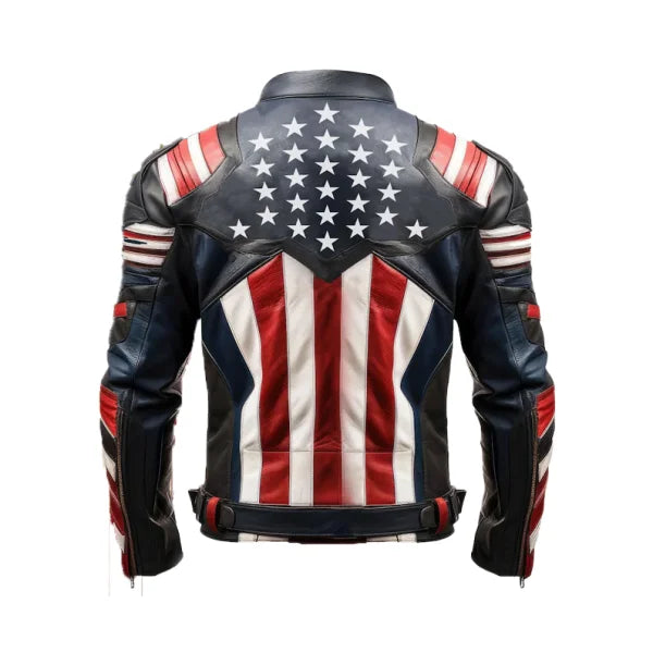American Flag Leather Jacket