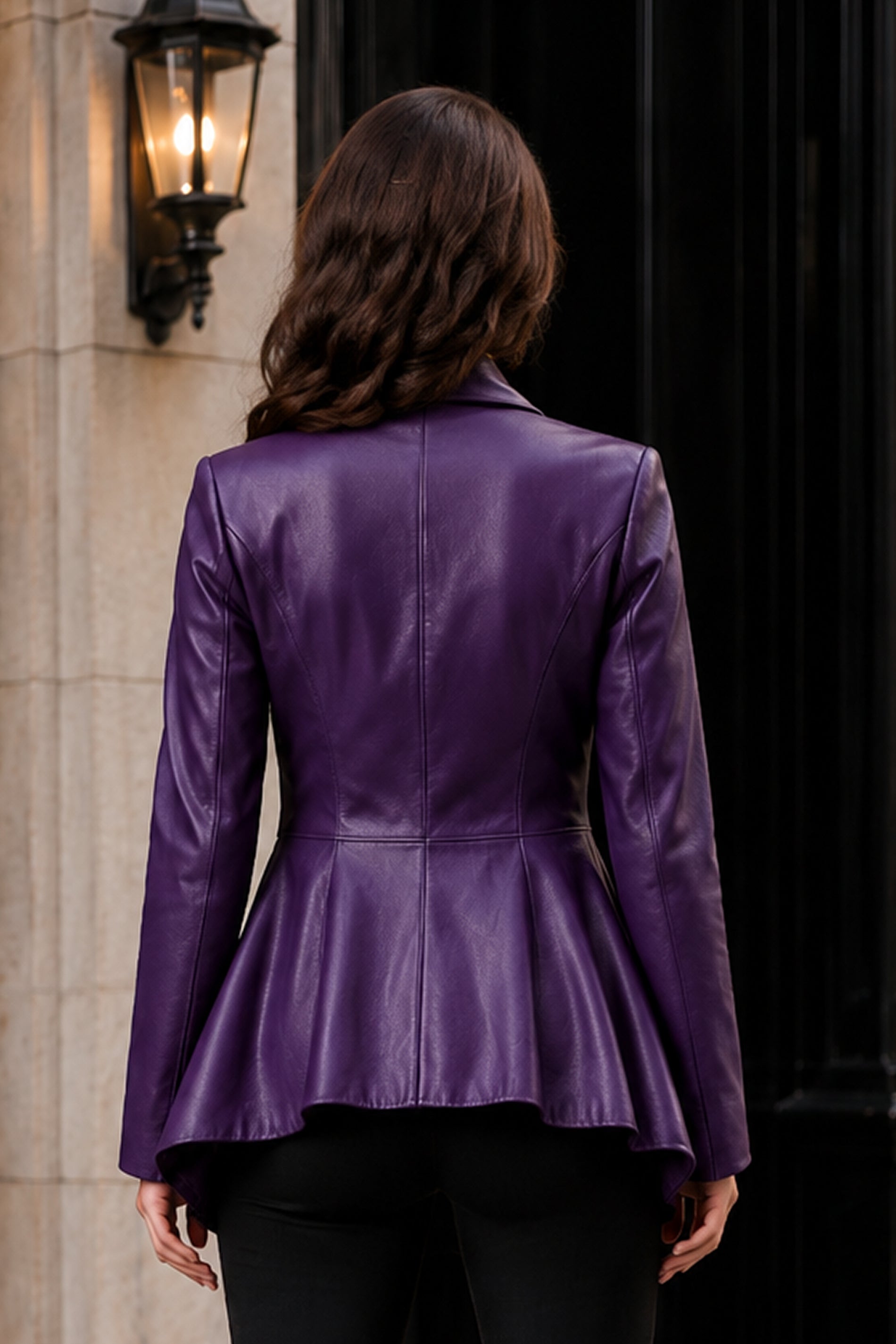 Womens Asymmetrical Biker Leather Jacket