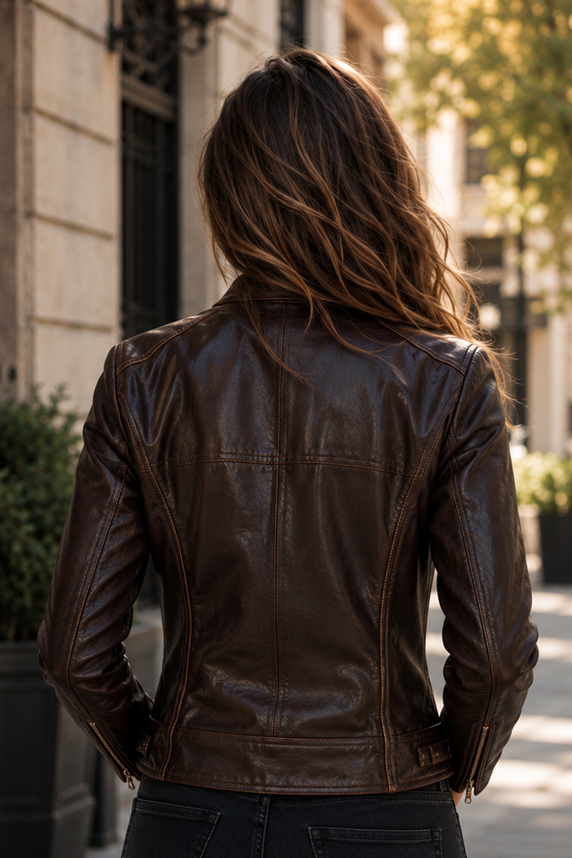 Distressed Moto Womens Jacket