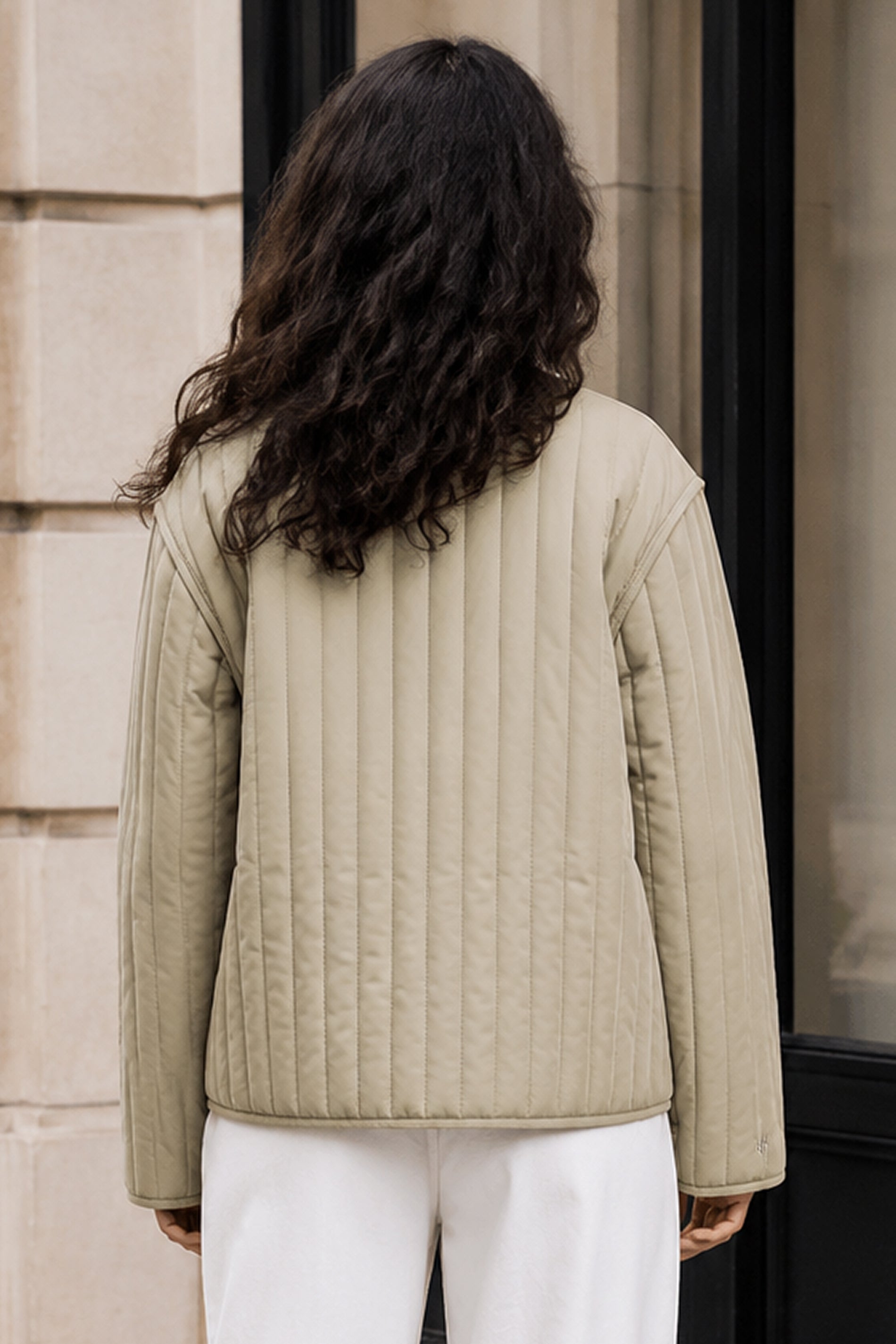 Quilted Lightweight Snap Button Jacket