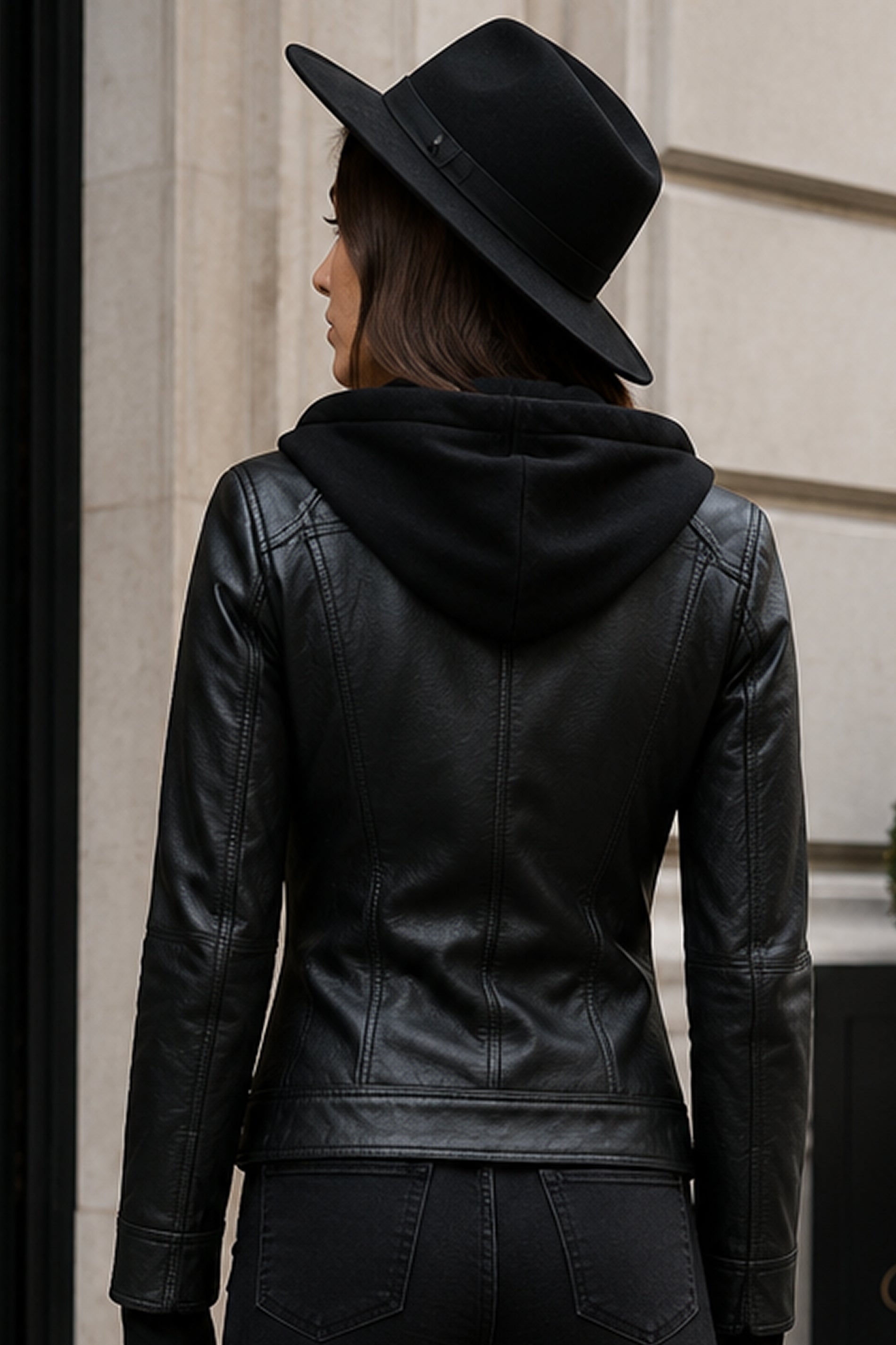 Womens Leather Bomber Jacket