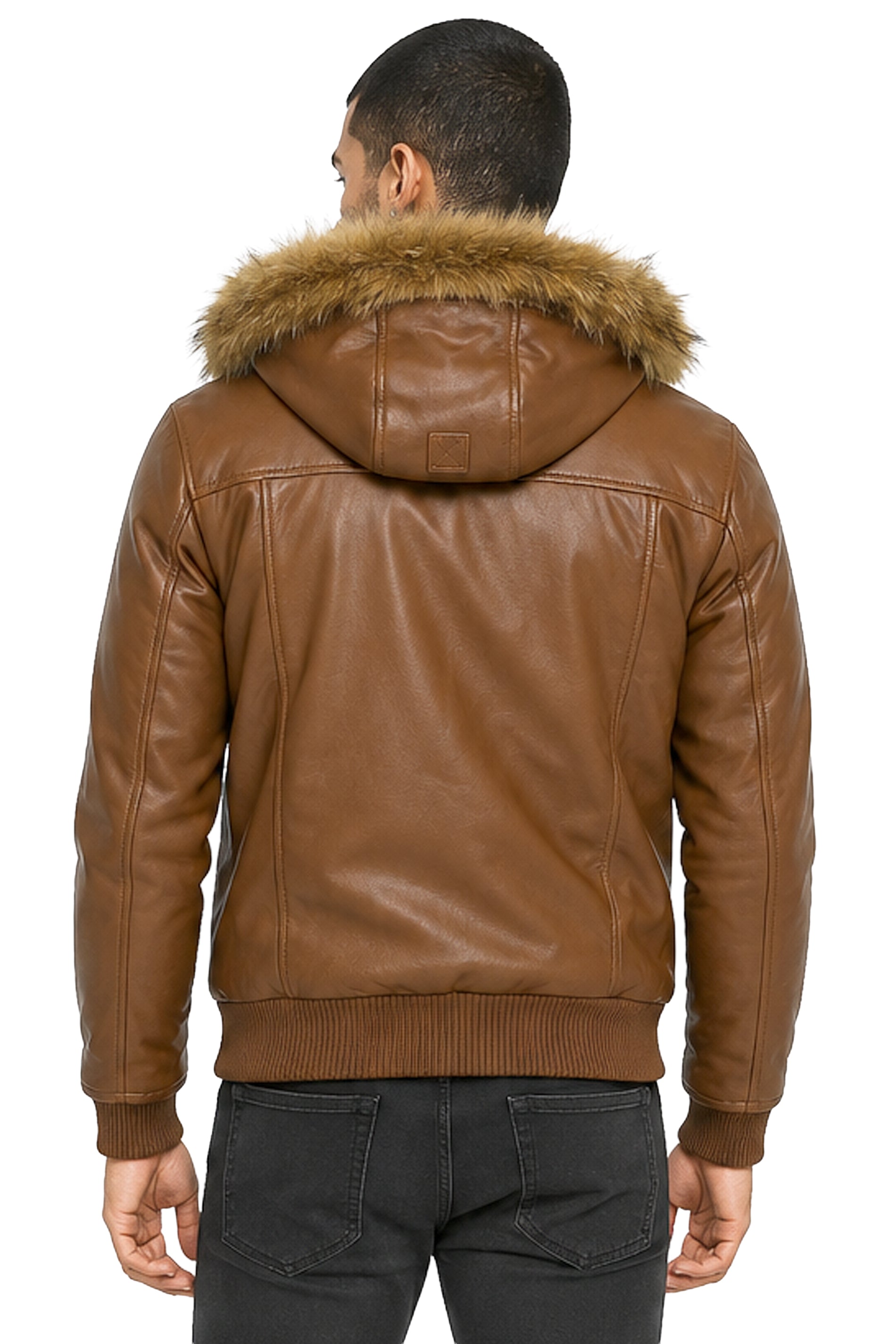 Genuine Bomber Jacket With Fur Hood Mens