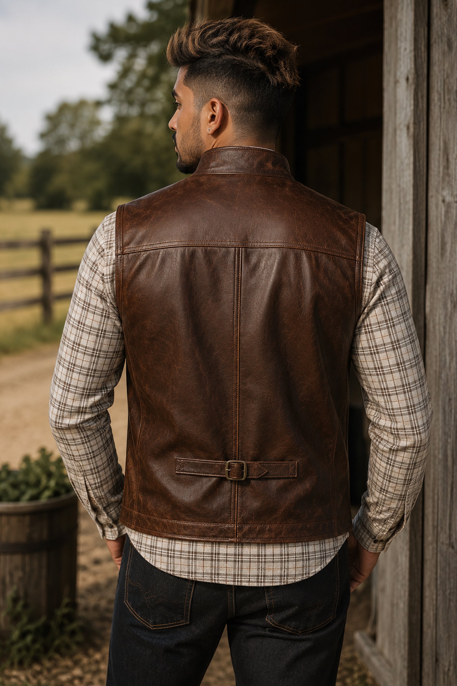 Heritage Cognac Leather Vest