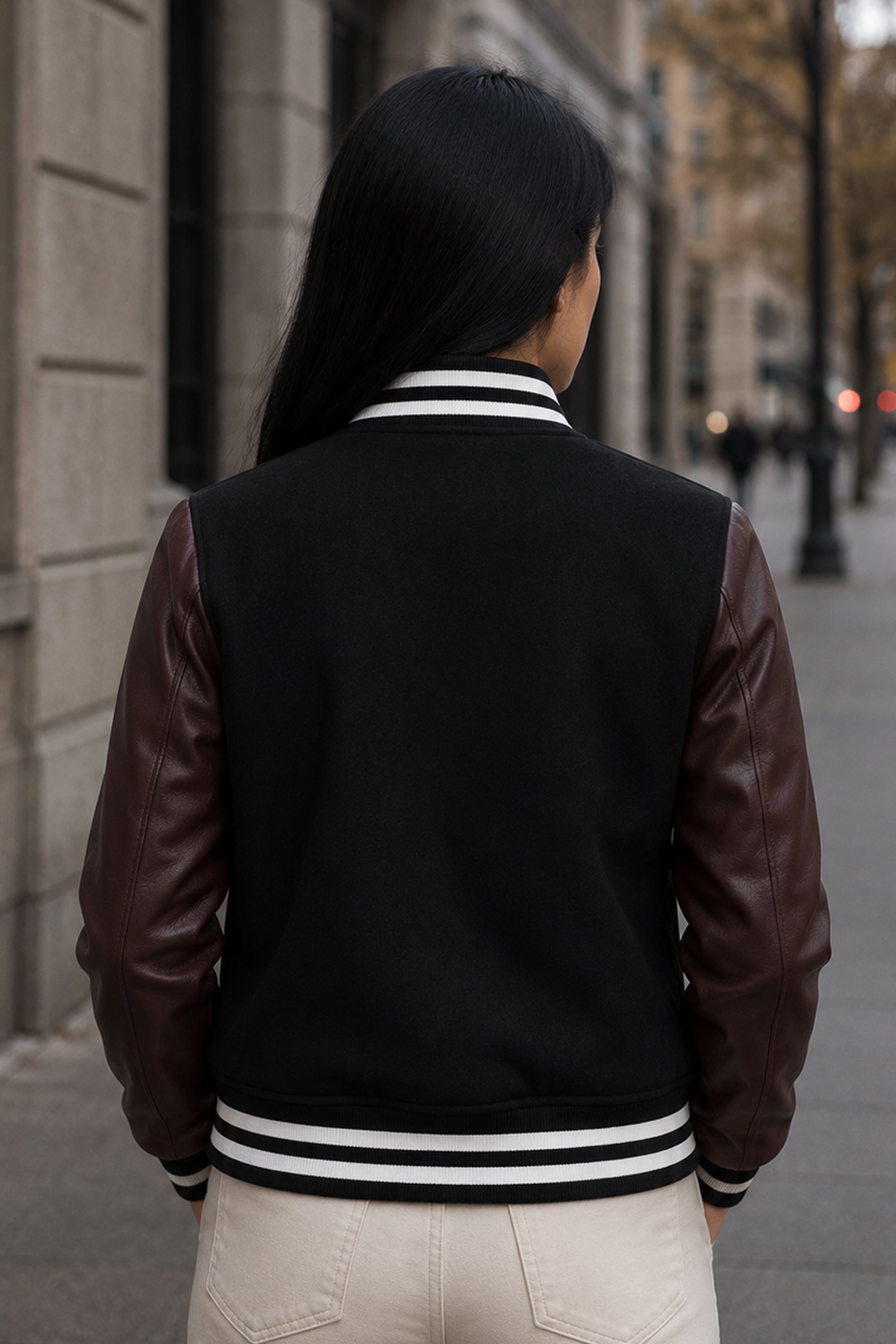 Maroon & Black Hybrid Varsity Jacket