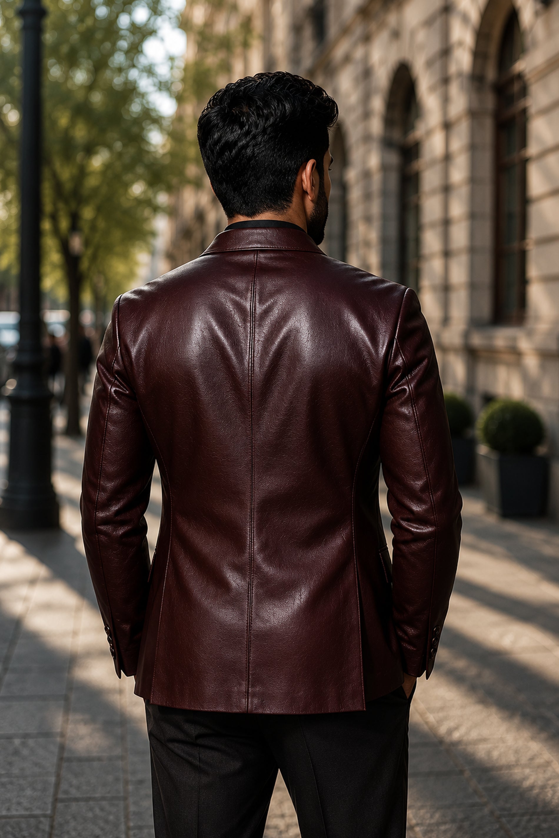 Fairchild Brown Leather Blazer