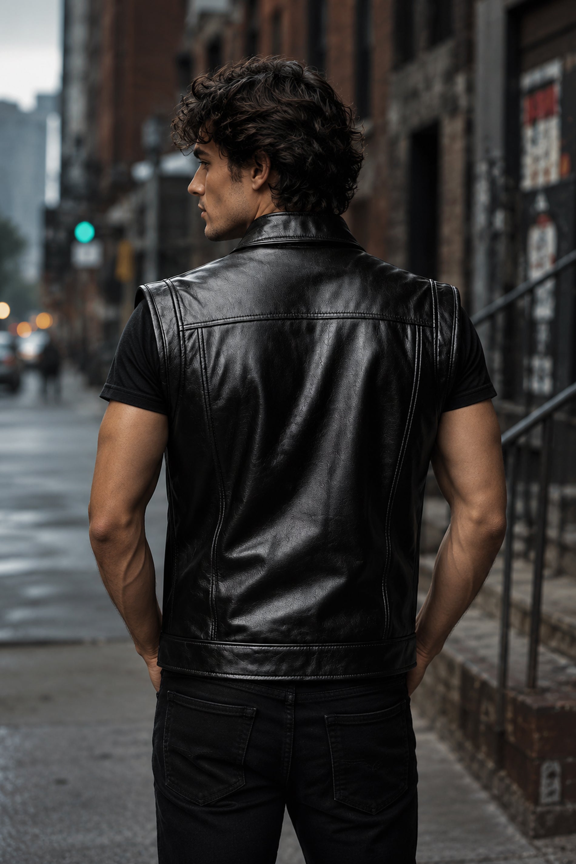Heritage Black Leather Vest