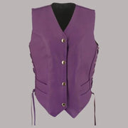 Leather Vest For Women Purple