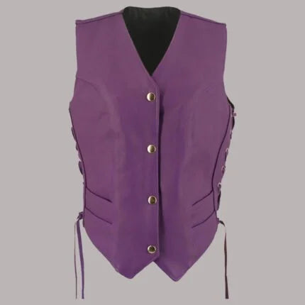 Leather Vest For Women Purple