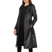 Black Hooded Trench Coat