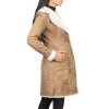 Distressed Brown Double Breasted Shearling Leather Coat