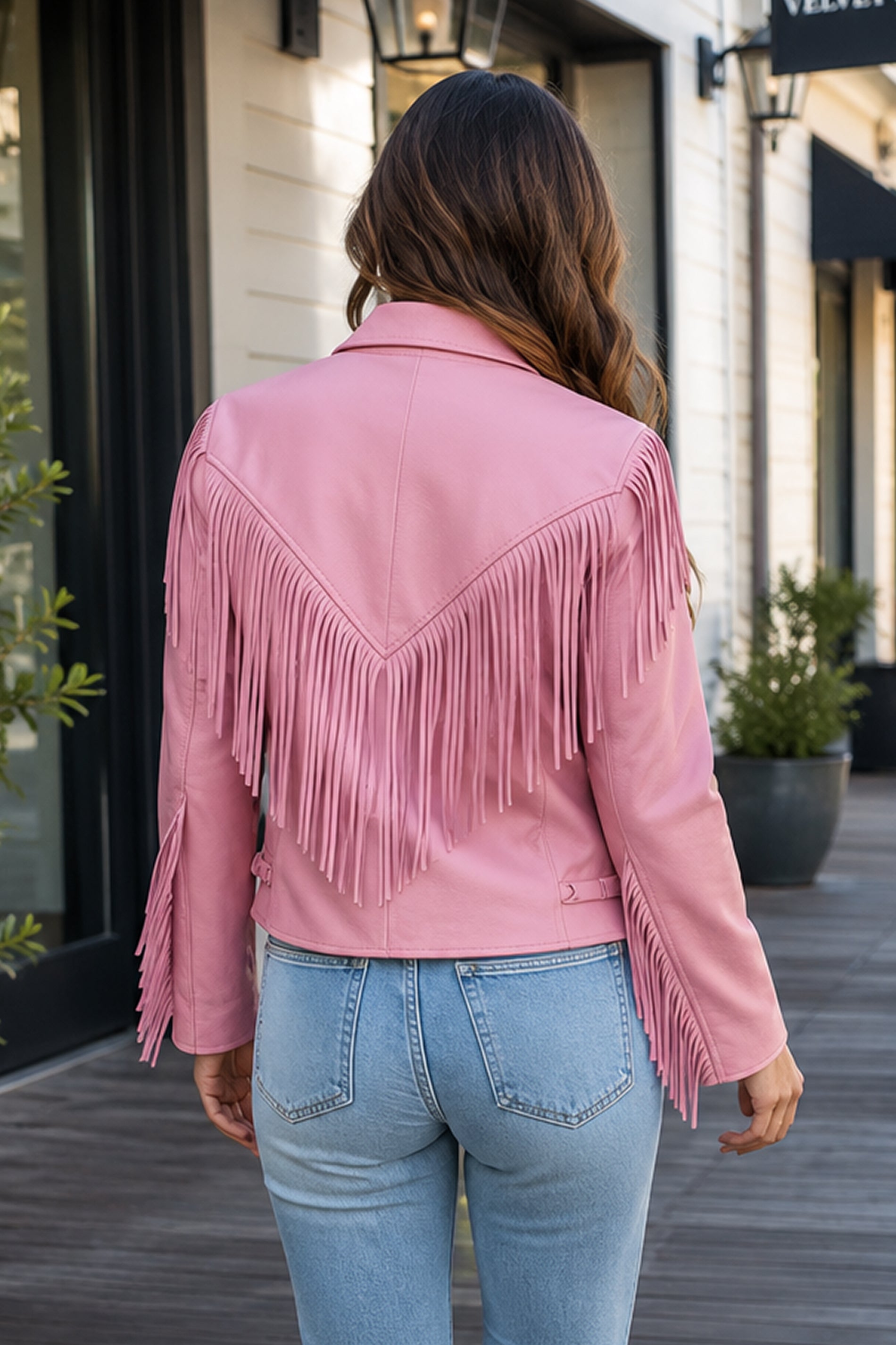 Braid And Fringe Women Motorcycle Jacket