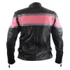 Pink Strip Bomber Leather Jacket Front
