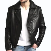 Black Lambskin Leather Mens Jackets
