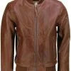 Classic Brown Leather Bomber Jacket Stylish Timeless Men’s Outerwear