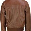 Classic Brown Leather Bomber Jacket Stylish Timeless Men’s Outerwear
