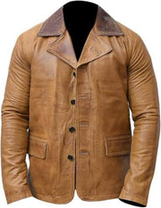 Vintage Brown Leather Jacket for Men - Classic Stylish Outerwear
