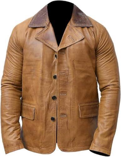 Vintage Brown Leather Jacket for Men - Classic Stylish Outerwear