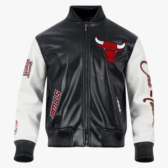 Chicago Bulls Black White Varsity Jacket