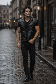 Heritage Black Leather Vest