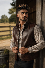 Heritage Cognac Leather Vest