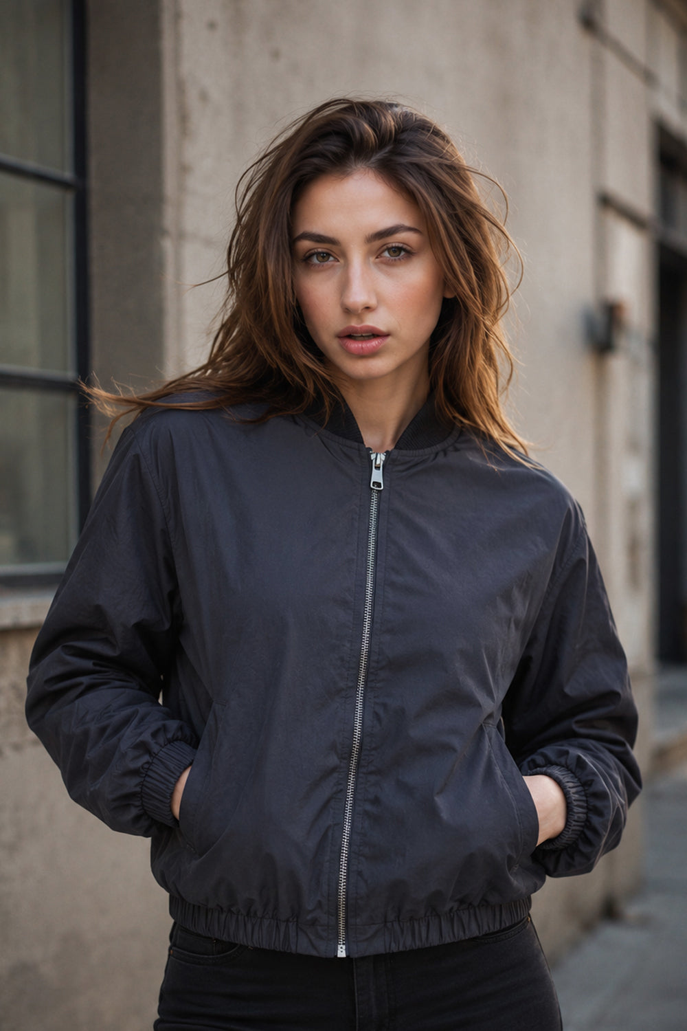 Cropped Bomber Jacket