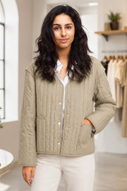 Quilted Lightweight Snap Button Jacket