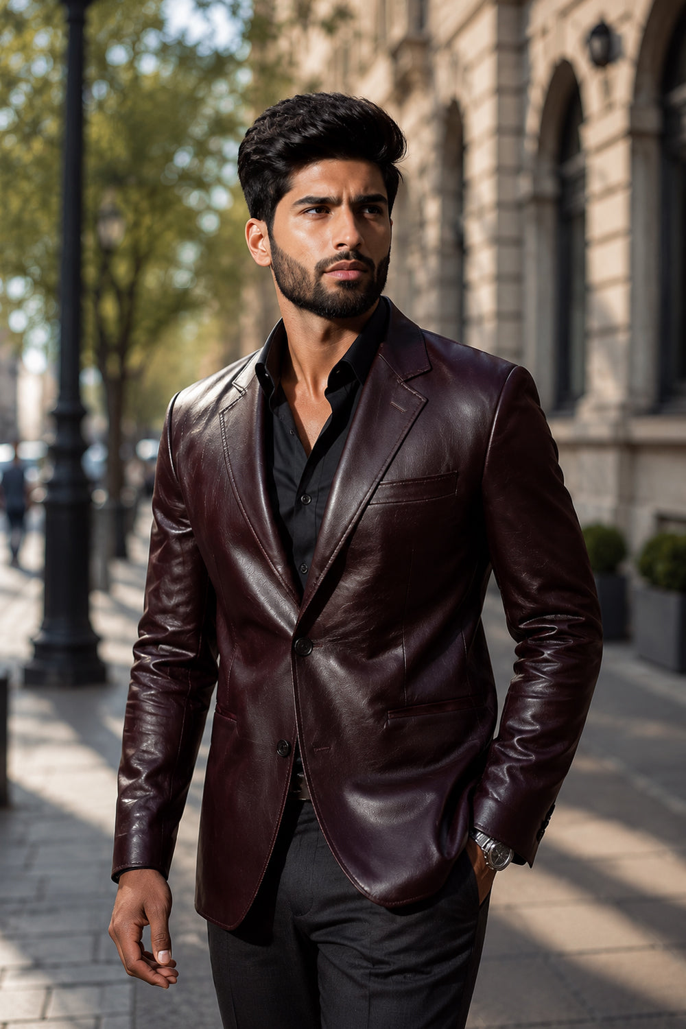 Fairchild Brown Leather Blazer