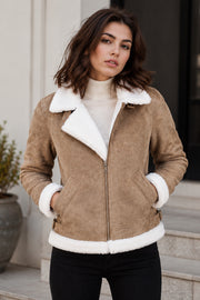 Distressed Brown Bomber Leather Jacket