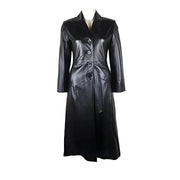 4 Button Trench Leather Coat