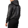 Bouncer Biz Black Leather Bomber Jacket