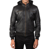 Bouncer Biz Black Leather Bomber Jacket