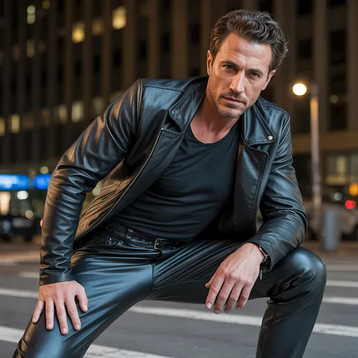 A man is wearing Full Leather Fit