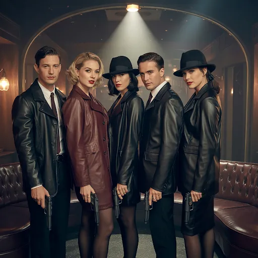 Coordinated leather looks