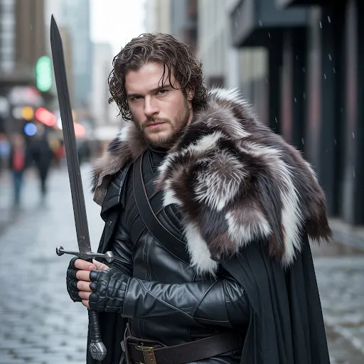 Faux fur over leather armor