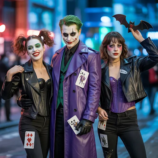 Leather coat and corset duo