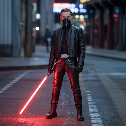 Leather layers and a half-mask