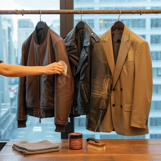 protect leather jacket from getting wet for too long